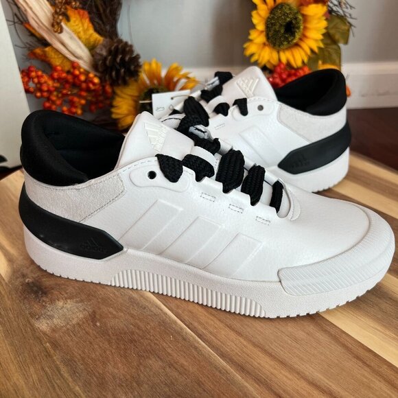 Adidas Womens Court Funk Sport Athletic Tennis Shoe Sz 7 White Black - Picture 1 of 11